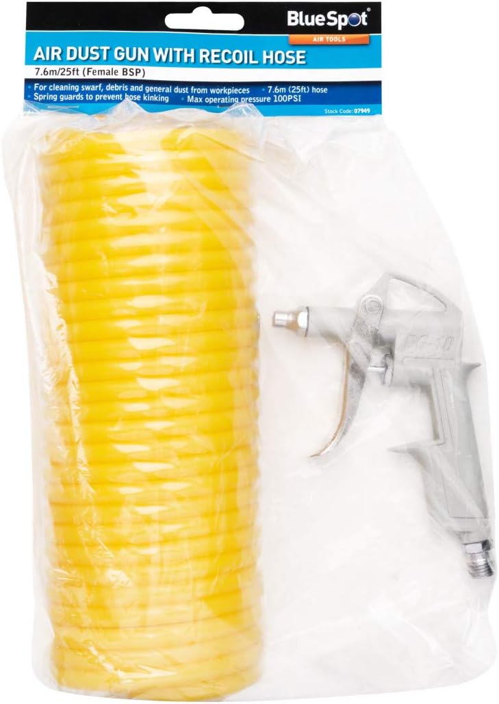 Bluespot 07949 Air Dust Gun with Nylon Recoil Hose (7.6m/25ft) (Female BSP) - Image 3