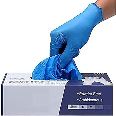 PRAIMA Powder Free Nitrile Gloves Food Grade 100 Count X-Large Blue