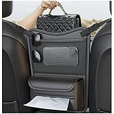 Primst Car Handbag Holder Between Seats, Leather Car Storage Bag Car Pocket Purse Holder, Tissue Snack Holder, Automotive Con