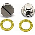 HeuroFosh 2 PCS 79953Q04 Marine Lower Unit Oil Drain Plug Screw and Gasket Fit Mercury MerCruiser I R MR Alpha 1 TR TRS and All O/Bs with 3/8-16 Non-Magnetic Replaces 816610A1 28634 79953 18-2244