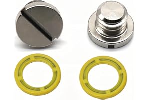 HeuroFosh 2 PCS 79953Q04 Marine Lower Unit Oil Drain Plug Screw and Gasket Fit Mercury MerCruiser I R MR Alpha 1 TR TRS and All O/Bs with 3/8-16 Non-Magnetic Replaces 816610A1 28634 79953 18-2244