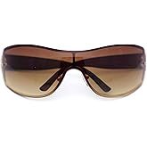 SA106 Womens Elegant Rimless Shield Wrap Luxury Designer Sunglasses