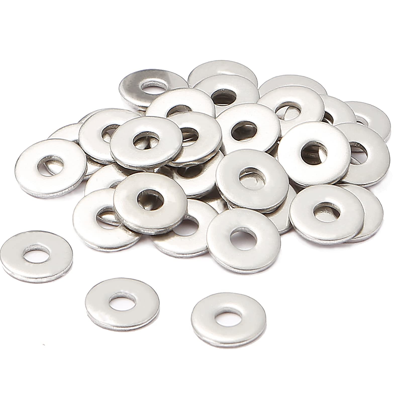 M3 Washers, M3 x 16mm Metal Flat Penny Washer Thickness 1mm-A2 304 Stainless Steel Washers (20 Pack), AMLOOPH Large OD Plain Wide Metal Round Flat Spacer Repair Washer For Screws Bolts