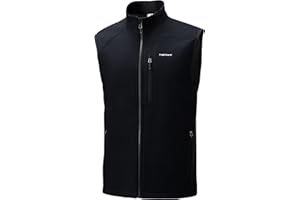 Haimont Men's Golf Vest 6 Pockets Softshell Fleece Lined Full Zip Sleeveless for Hiking Lightweight Water Resistant