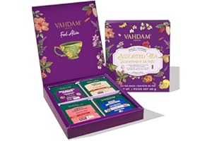 VAHDAM, Assorted Tea in Presentation Box (24 Variants, 24 Pyramid Tea Bags) Long Leaf Pyramid Variety Pack | Premium Tea Gift