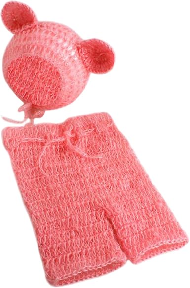 Magideal Costume Pour Bebe Nouveau Ne 0 1 Mois Crochet Mohair Ensemble Bonnet Tissu Doux Rose Comme Decrit Amazon Fr Vetements Et Accessoires