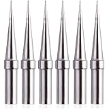 6pcs Replacement Tips Weller ET Soldering Iron Tips for WES51/50,WESD51,WE1010NA,PES51 / 50,LR21 ET Tip Series (6PCS-02)