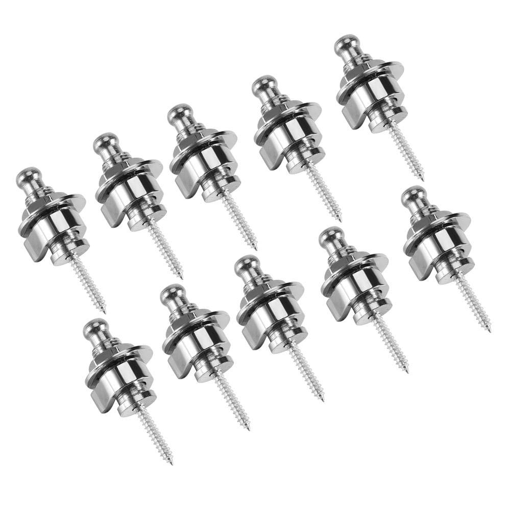 Silver Schaller Strap Locks,Guitar Strap Locks Buttons 10pcs/Bag Schaller Security Strap Locks Metal Guitar Strap Buttons Quick Release Security Straplocks Antiskid Strap Retainer System
