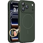 Miracase Magnetic for iPhone 17 Pro Case, Compatible with MagSafe, Integrated Silicone Camera Control Cover, 3.0mm Thicken Shockproof Drop Protection Phone Case for 17 Pro,Dark Green
