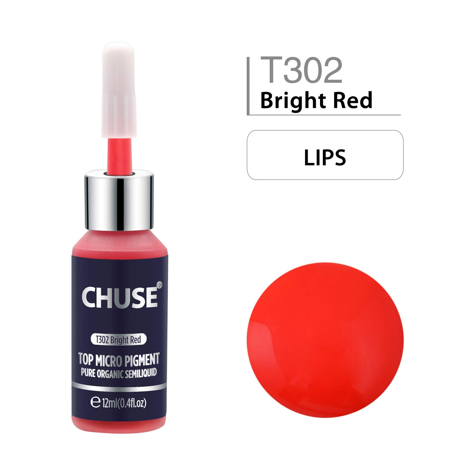 CHUSE PMU Lip Pigments 0.4oz/12ml (T302 Bright Red)