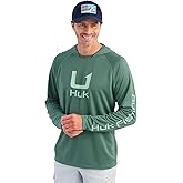 HUK Mens Icon Hoodie, Fishing Shirt with Sun Protection for Men, Fog Green, 3X-Large