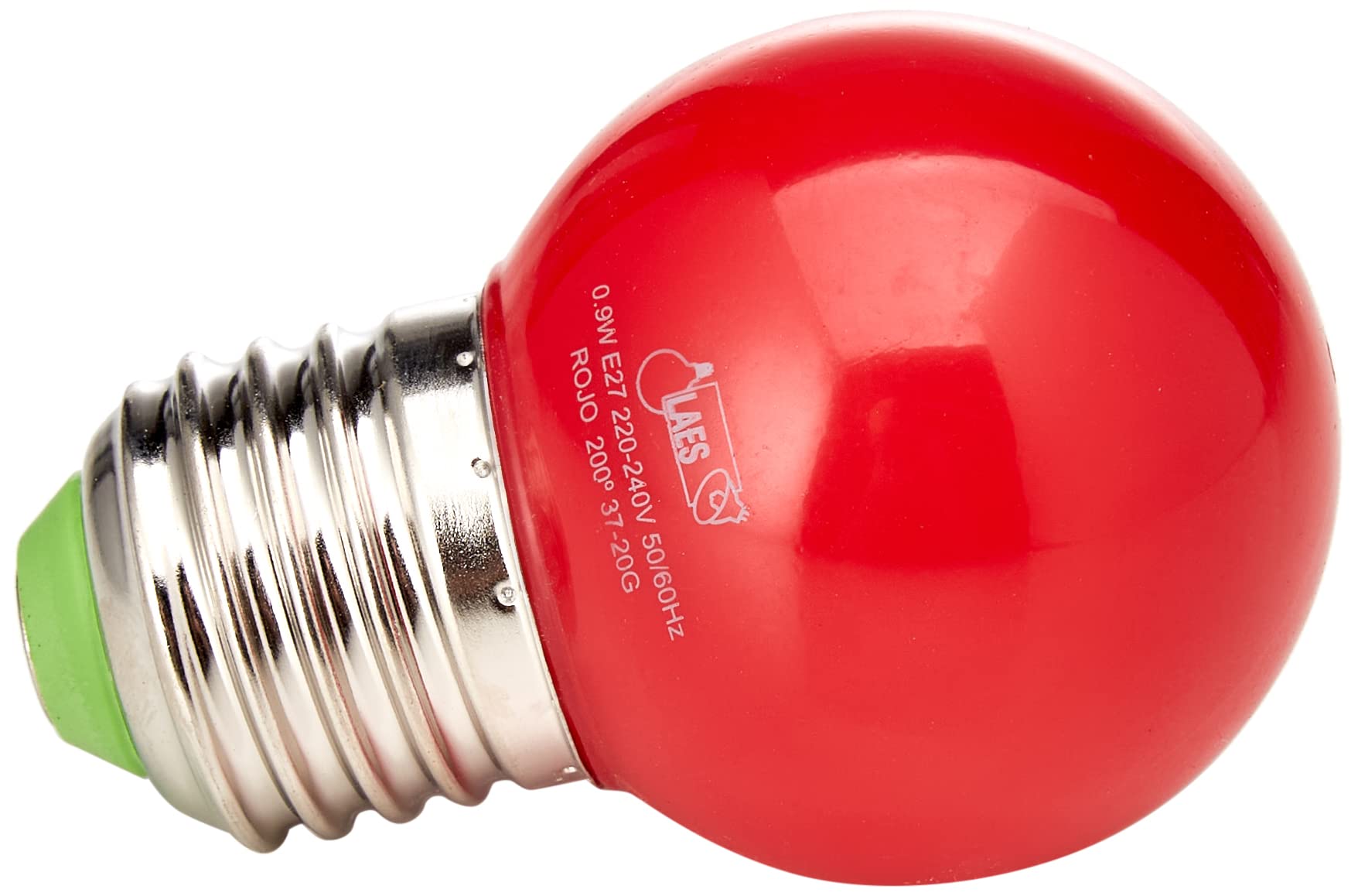 LAES Spherical LED Bulb, E27, Decorative 9D-1 W, Red, 45 x 72 mm