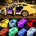 Wsiiroon Car LED Interior Lights, USB Port 4pcs 48 LED Wireless Remote Control Multicolor Music Interior Strip Lights for Car TV Home with Sound Active Function