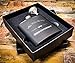 Will You Be My Groomsman Gift Flask Box Set- Asking Groomsmen Flasks- Gifts For Men, Proposal Wedding Favor – Extra Thick 5mil #304 Stainless Steel, Laser Engraved Design, Black Flask 2pc WYBMG