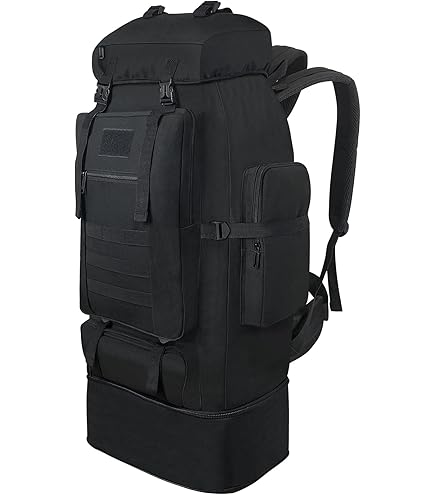 Thuram 80L/100L Hiking Backpack for Camping Backpack Military Rucksack Molle 5 Days Assault Pack for Climbing Trekking (Black,100L) : Sports & Outdoors