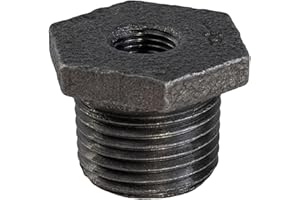 SUPPLYGIANT Supply Giant CNCV0563 3/4" x 1/4" Black Malleable Iron Bushing Fitting with Hexagonal Head"
