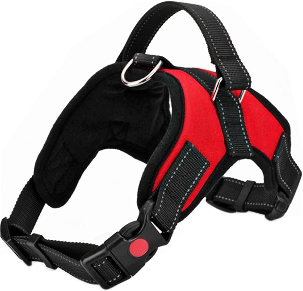 FYY No Pull Dog Harness Reflective Adjustable Vest with Handle L Red