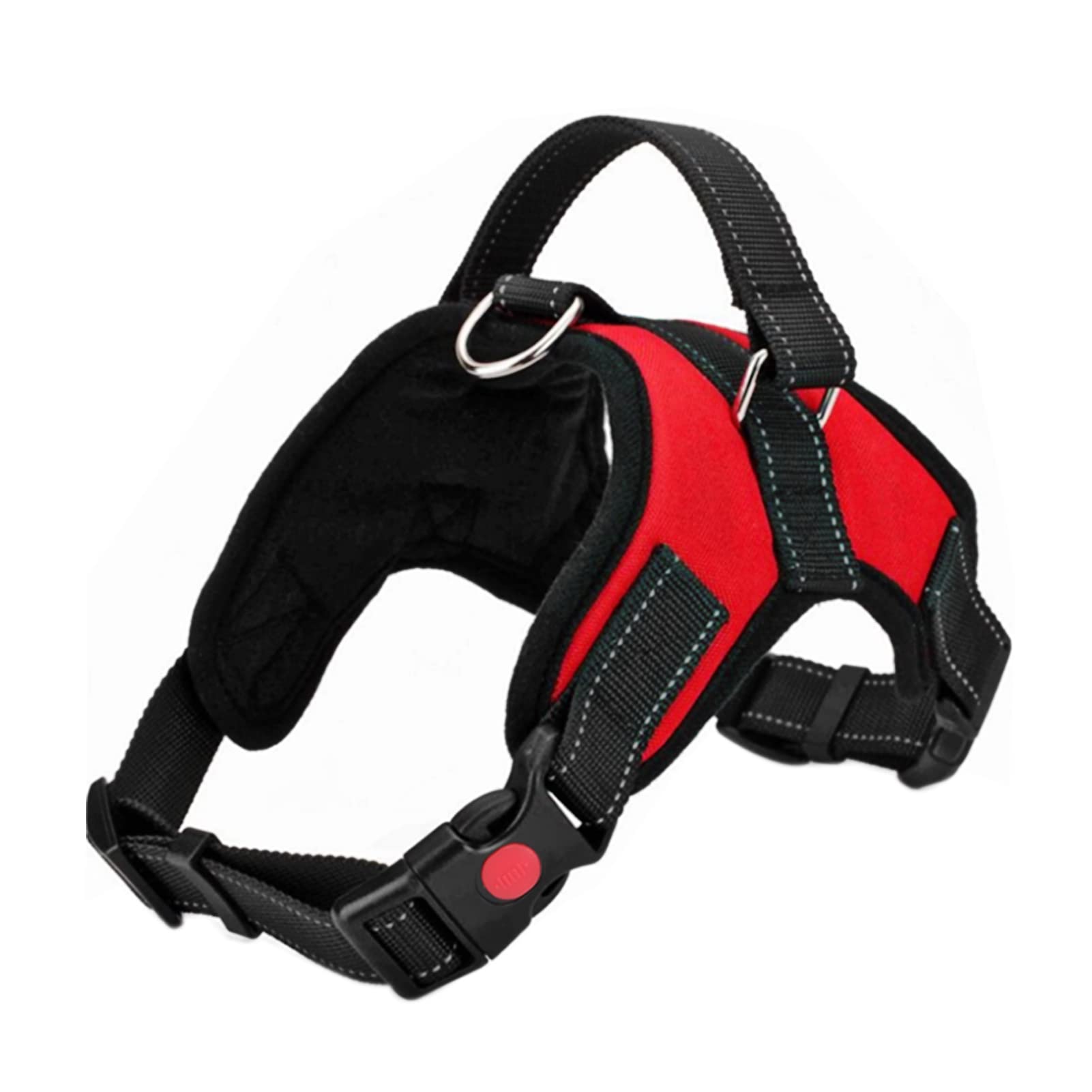 FYY Dog Harness No Pull, Breathable Adjustable Pet Vest, Reflective Oxford Easy Control Dog Harness with Sturdy Handle for Small Medium Large Dogs L-Red