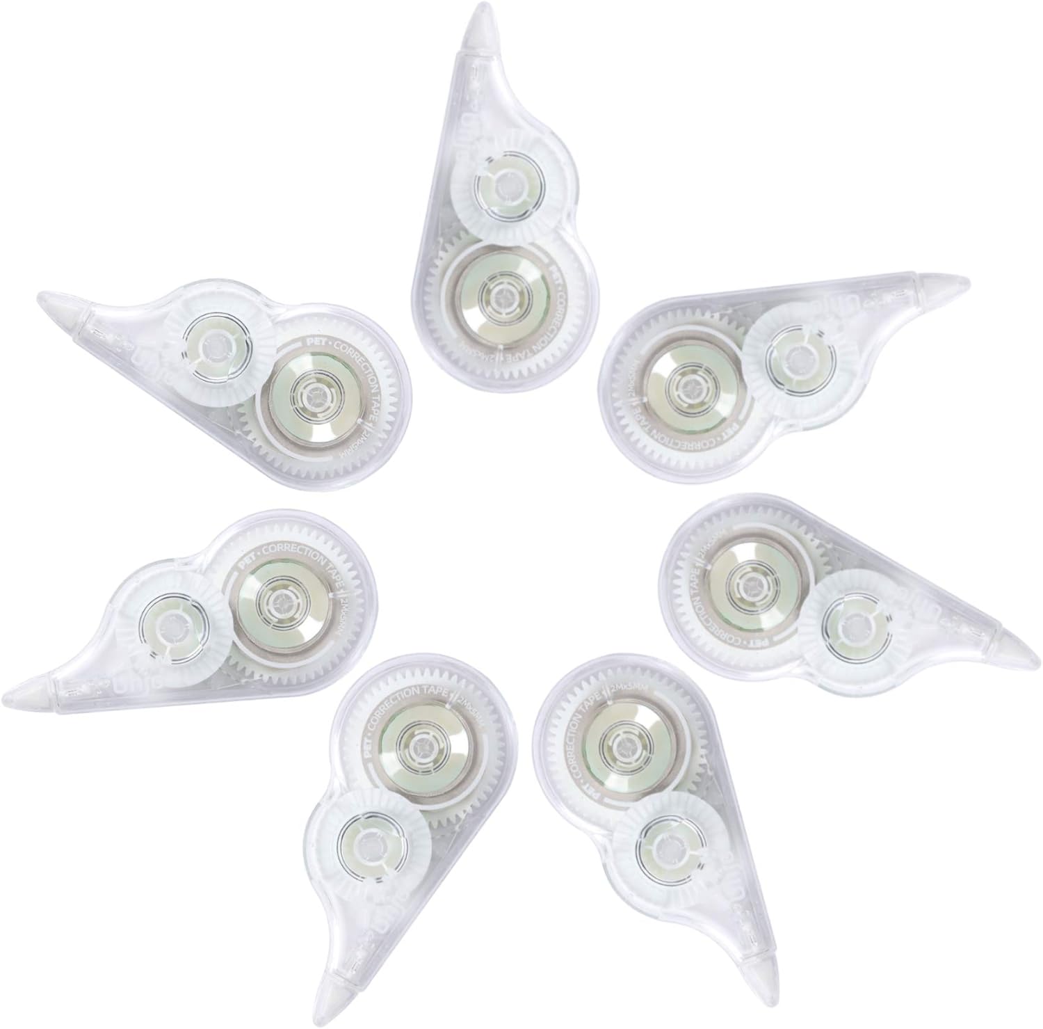 Unjoo Whiteout Correction Tape, 39.3feet x 1/5inch, Instant Corrections, Easy To Use Applicator, For school, Office Administration, Crafting, Note Taking, Bullet Journal, Scrapbooking (12-pack, Clear) : Office Products