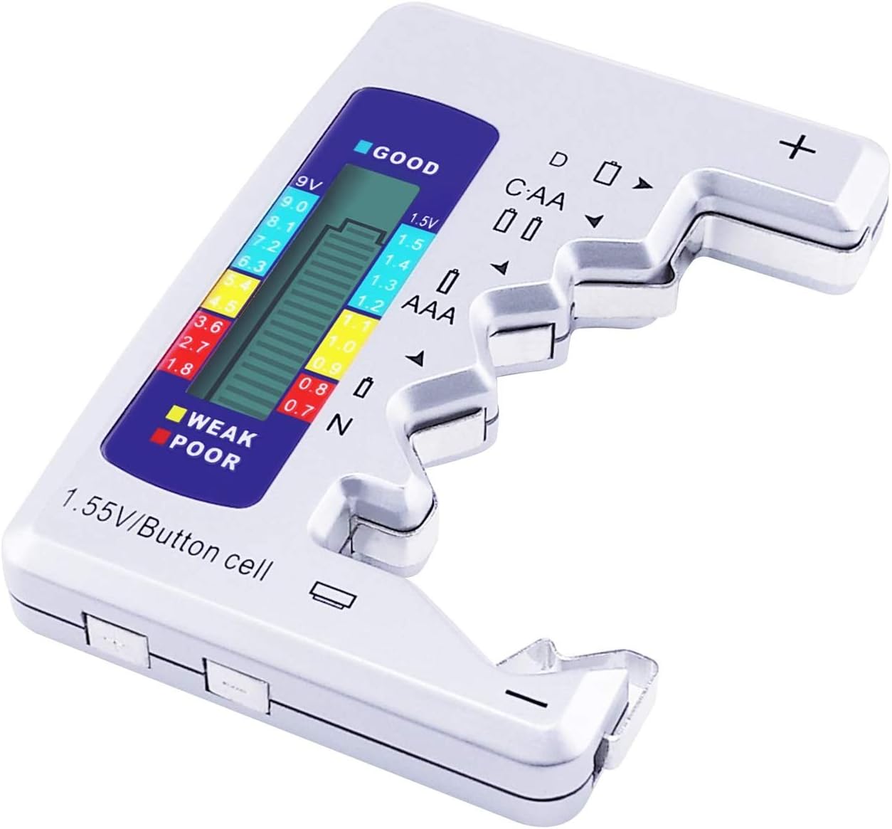Bestgle Universal Battery Tester Checker, Digital Battery Capacity Level Tester with LCD Display for C, AA, AAA, D, N, 9V - Image 3