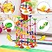 FUNTOK Marble Run Toy, Marble Race Coaster Set Marble Run Railway Toys Construction Building Blocks Toys Set Gift for Kids Toddler 105pcs