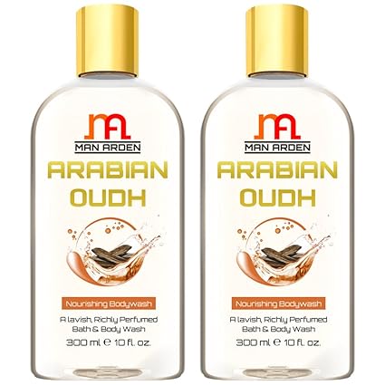 Man Arden Arabian Oudh Luxury Moisturising Shower Gel - A Lavish, Rich Bath and Body Wash - 300 ml e 10 fl oz (Pack of 2)