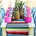 OurWarm Mexican Table Runner Handwoven Fringe Cotton Serape Blanket Table Runners, Colorful Mexican Stripe Table Runner for Mexican Party Decorations Fiesta Party Supplies, 14in x 84in