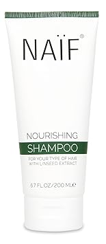 NAÏF Nährendes Shampoo für Männer und Frauen - natürliche Formel mit Leinsamenöl, ohne Sulfate und aggressive Chemikalien, 20