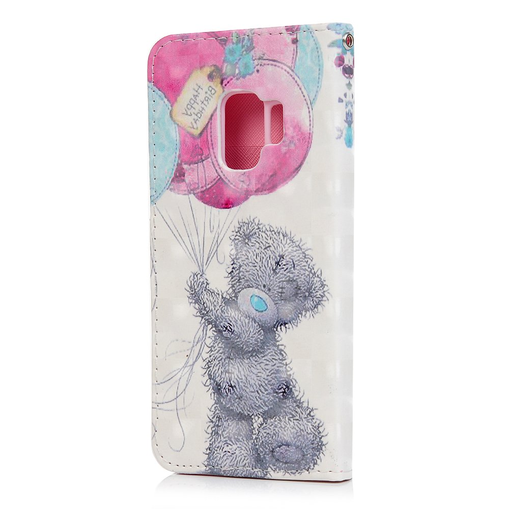 Kasos for Samsung Galaxy S9 Phone Case, 3D Leather Wallet Cases Folio Flip Cover with Card Holders and Dust Plug Anti Slip Protective Skins for Samsung S9