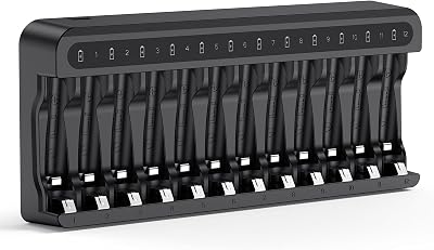 POWEROWL 12 Bay Charger for AA/AAA Ni-MH Rechargeable Batteries ZN1224E
