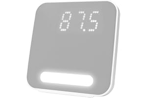 HANNLOMAX HX-152CR Alarm Clock Radio, PLL AM/FM Radio, Digital Clock with Dual Alarm, Night Light. (Grey)