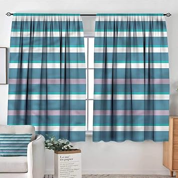 Amazon Com Pricetextile Striped Decor Curtains Turquoise Teal