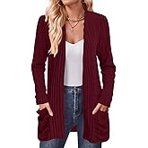 MLXSJ Women's Cardigan Lightweight Long Sleeve Open Front Cardigans with Pockets