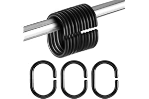 24 Packs Plastic Shower Curtain Rings Hooks for Bathroom Window Rod Lightweight Flexible Easy to Use Slide Easily Without Tak