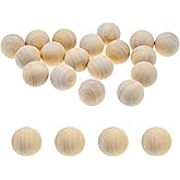 Joyangy 50-Pack Wooden Balls, 20mm (3/4 inch) Natural Unfinished Round Craft Balls for DIY, Arts & Crafts, Bulk Wooden Spheres (Handmade-Style)