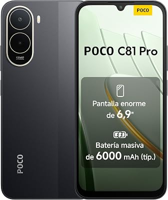 POCO C81 Pro Smartphone 4+256 GB Negro Batería de 6000 mAh