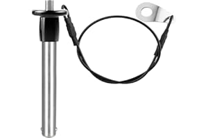 ZOWZEA 304 Stainless Steel Quick Release Pin 0.39 Inch(10mm) Diameter Ball Locking Pin with Push Button Lanyard Cable Usable Length 2"(51mm)