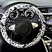 Jonscart 38cm/15inch Automotive Ethnic Cloth Wrap Cute Elephant Universal Car Steering Wheel Cover (Black&White)