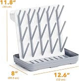 SpaceAid Space Saving Baby Bottle Drying Rack 20 Hooks Gray White view 4