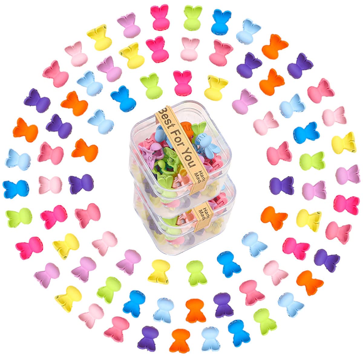 100 Pcs Small Hair Claw Clips for Colorful Flower Mini Acrylic Hair Clips Clamps Accessories for Women Girls Teens Kids Barrettes Decor