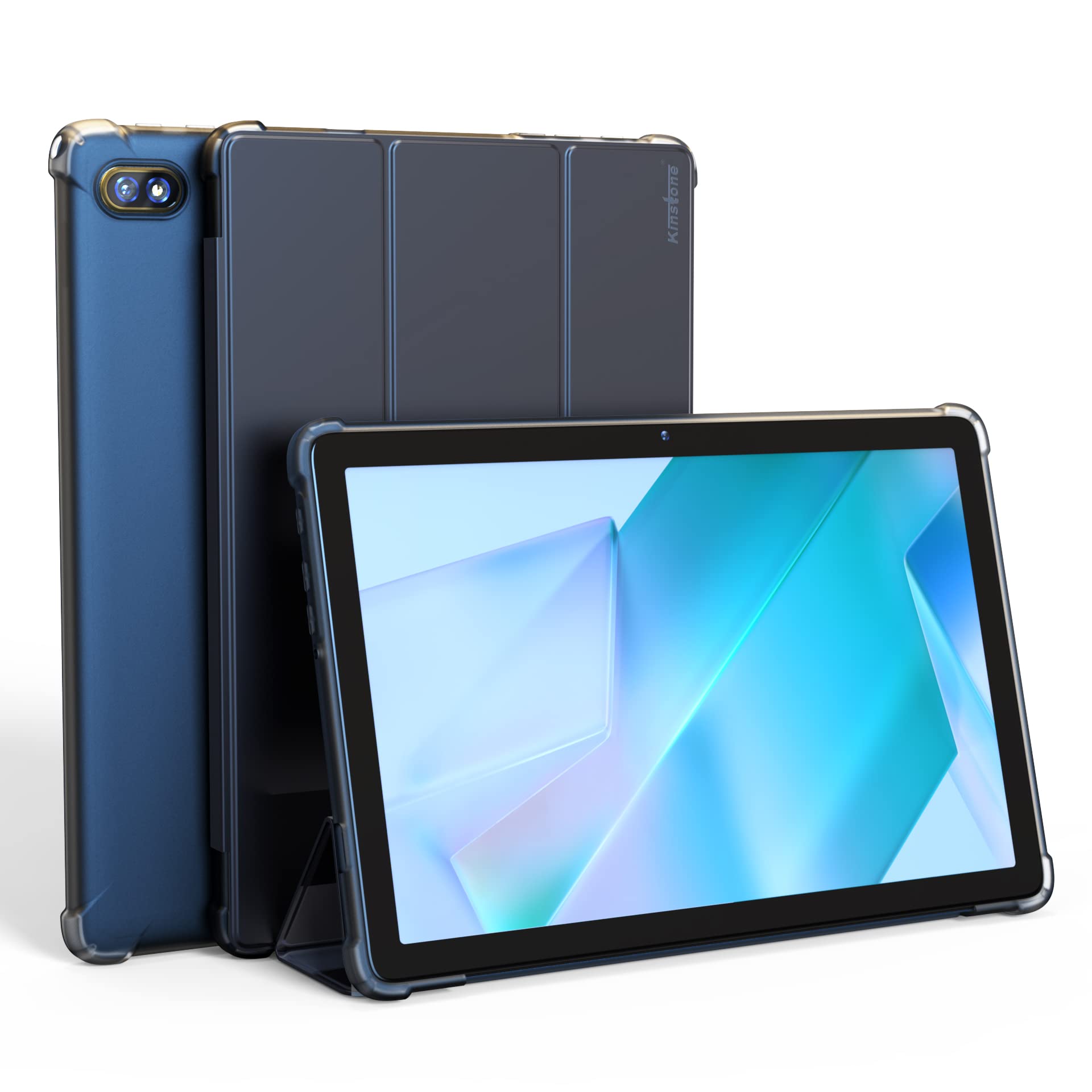 Photo 1 of 10.1 Inch Android Tablet Leather Case, Soft TPU Translucent Frosted Back Protector Cover Shell with Auto Wake/Sleep,Shockproof Protective Cover with Multi-Viewing Angles
