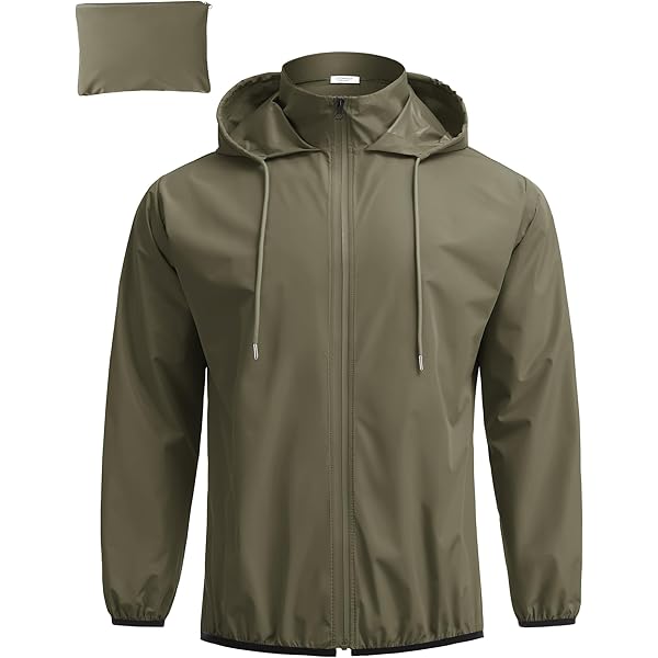 Men’s 1/4 Zip Jacket – Waterproof Hooded Windbreaker, Lightweight For Outdoor Sports