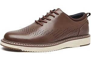 CLOWSE Men's Casual Wingtip Dress Oxfords Shoes Business Formal Lace Up Brogue Derby Shoes Comfortable Office Work Shoes