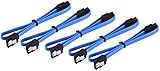 Mudder 5 Pack 18 Inch SATA III 6.0 Gbps Cable (Blue)