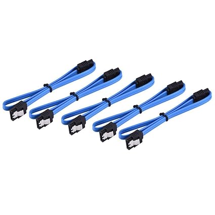 Mudder SATA III 6.0 Gbps Kabel Anschlusskabel Datenkabel Winkelkabel, 18 Zoll, 5 Stück