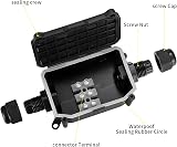 HAOCHEN IP66 Waterproof Junction Box 4P 2-Way Outdoor Cable Connector Black view 3