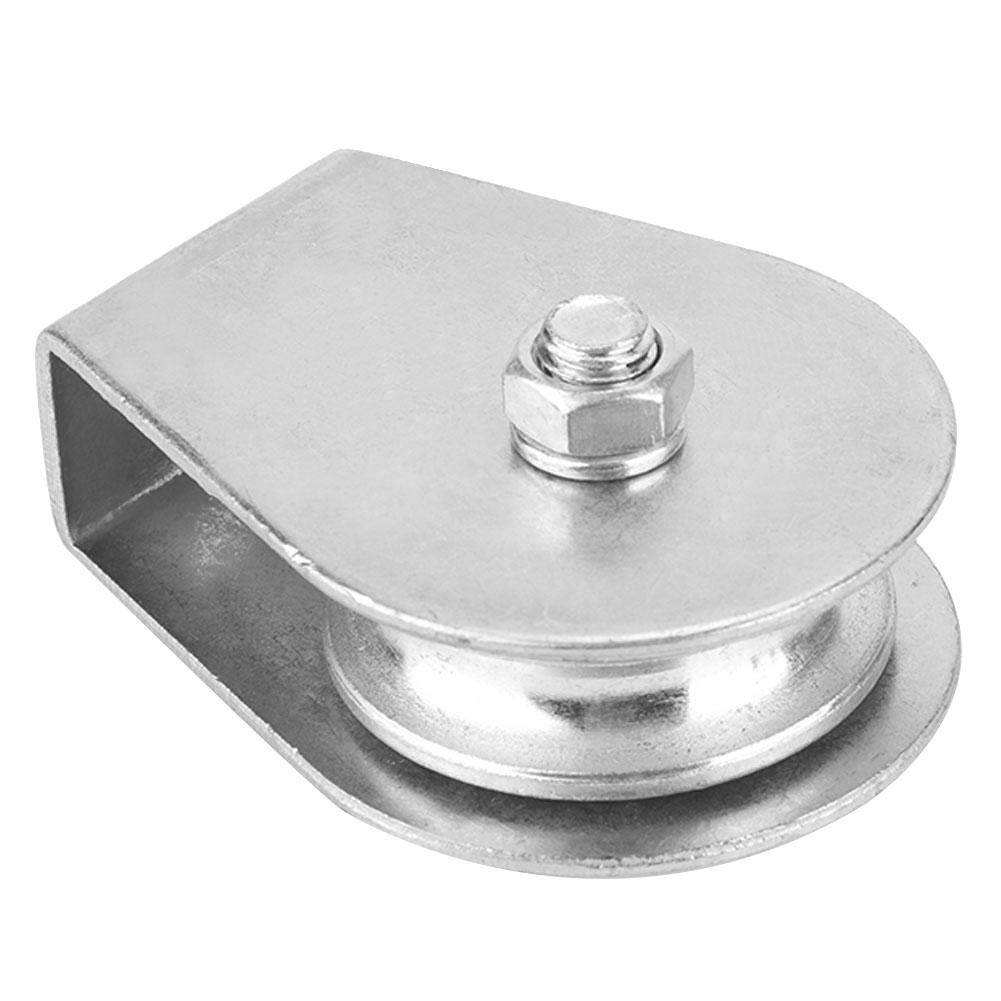 Oumefar Single Pulley Block 0.3 Tons Loading Swivel Pulley Roller Single Wheel Pulley Lifting Block Wire Towing Single Wheel for Wire Rope(Fully Enclosed Bearing without Ring)