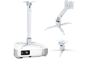 Runhike Projector Mounts Compatible with Epson Projector for Wall and Celling Mount,Ceiling Mount Compatible with Epson with Adjustable Height and Extendable Arms,White