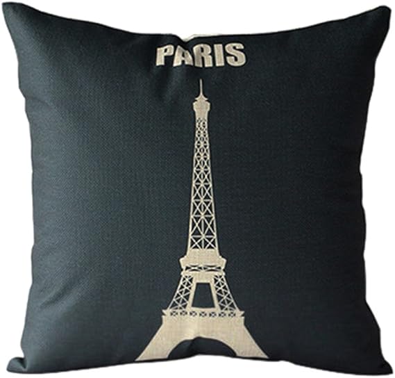 Krone Eiffelturm Dekoration Kissenhülle Dekokissen Kissenbezug 43 x