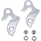 AUTUT 2 Pcs Universal Bicycle Bike Derailleur Hanger Frame Gear Tail Hook | Silver Tone Derailleur Hanger, Bike Components &amp; Parts, Bicycle Hanger (2 Pack,2.53"&times;1.66")